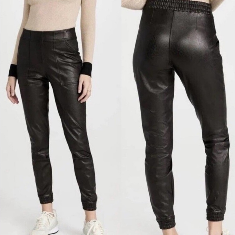 SPANX Faux Leather Vegan Pull On Pants, Size 1X, Black